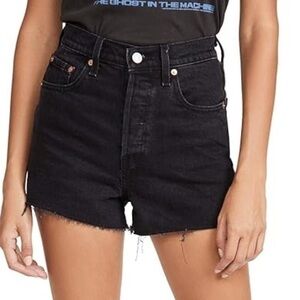 Levi black wash denim shorts